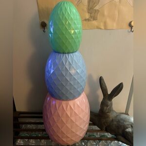 New 24” Stacked Easter Egg Blow Mold Geometric 3 Piece Set 9.5”x 24”